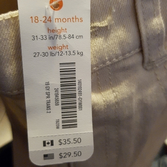 Gymboree boys 18-24 months cream skinny jeans soft waistband NWT - Picture 6 of 6